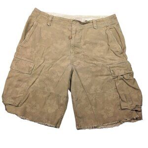 Arizona Jean Co Men's Cargo Shorts Size 38 Brown Floral Pockets Casual Summer